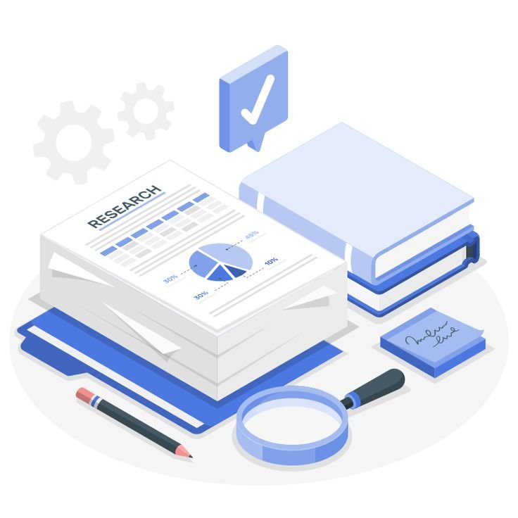 research paper customizable isometric illustrations amico style